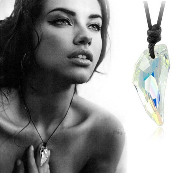 Crystal Wolf Tooth Pendant Adjustable Necklace