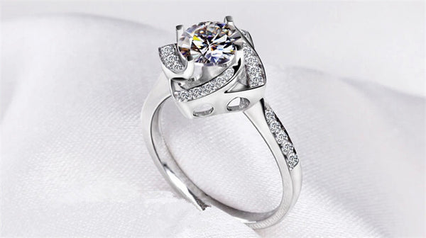 Trendy White Gold Plated Wedding Ring