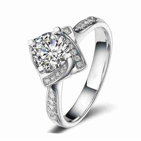 Trendy White Gold Plated Wedding Ring