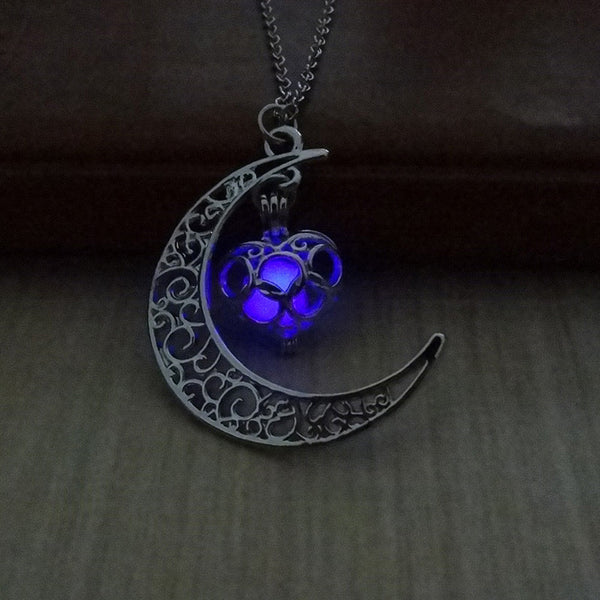 Glowing Stone Moon Necklace