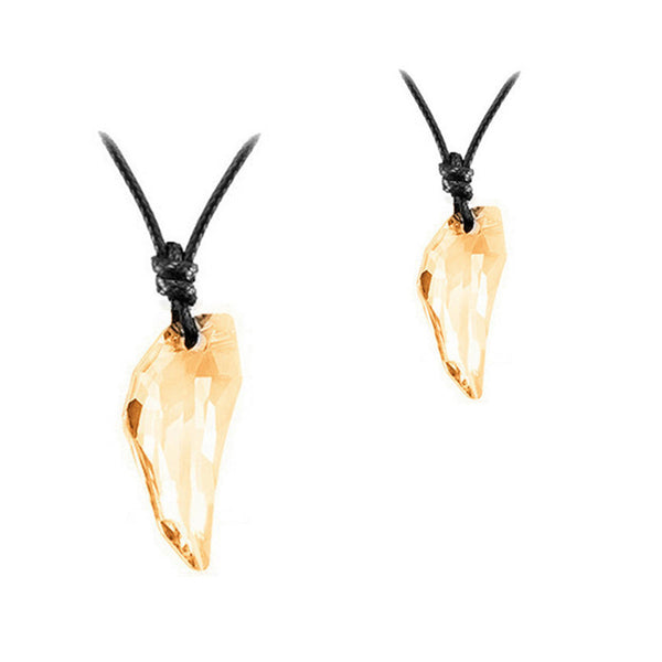 Crystal Wolf Tooth Pendant Adjustable Necklace